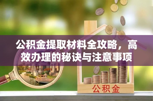 托克逊公积金提取材料全攻略，高效办理的秘诀与注意事项